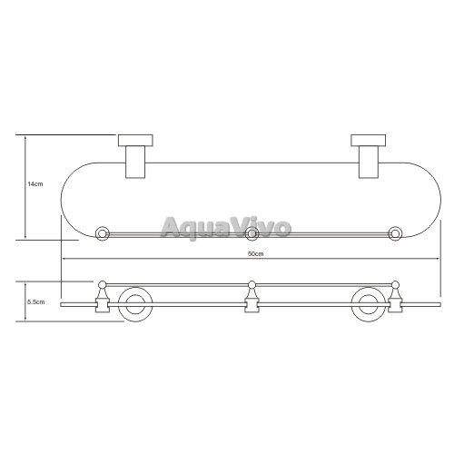 Полка WasserKRAFT Donau K-9444, с бортиком, цвет хром - фото 1