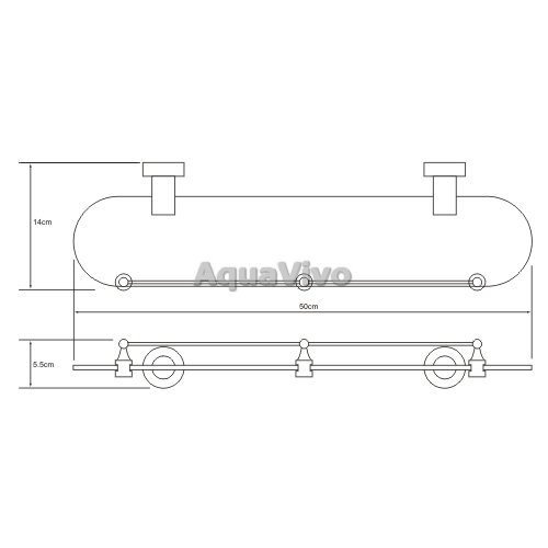 Полка WasserKRAFT Donau K-9444, с бортиком, цвет хром - фото 1