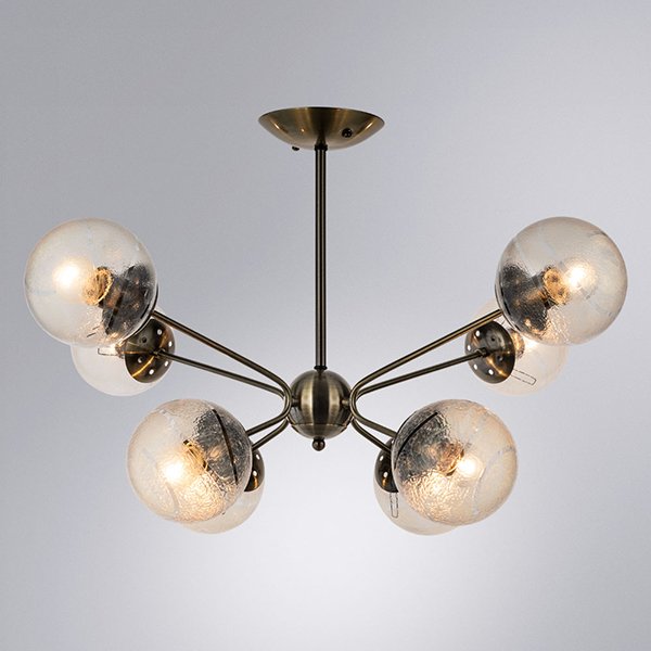 Подвесная люстра Arte Lamp Meissa A4164PL-8AB, арматура бронза, плафоны стекло прозрачное, 71х71 см - фото 1