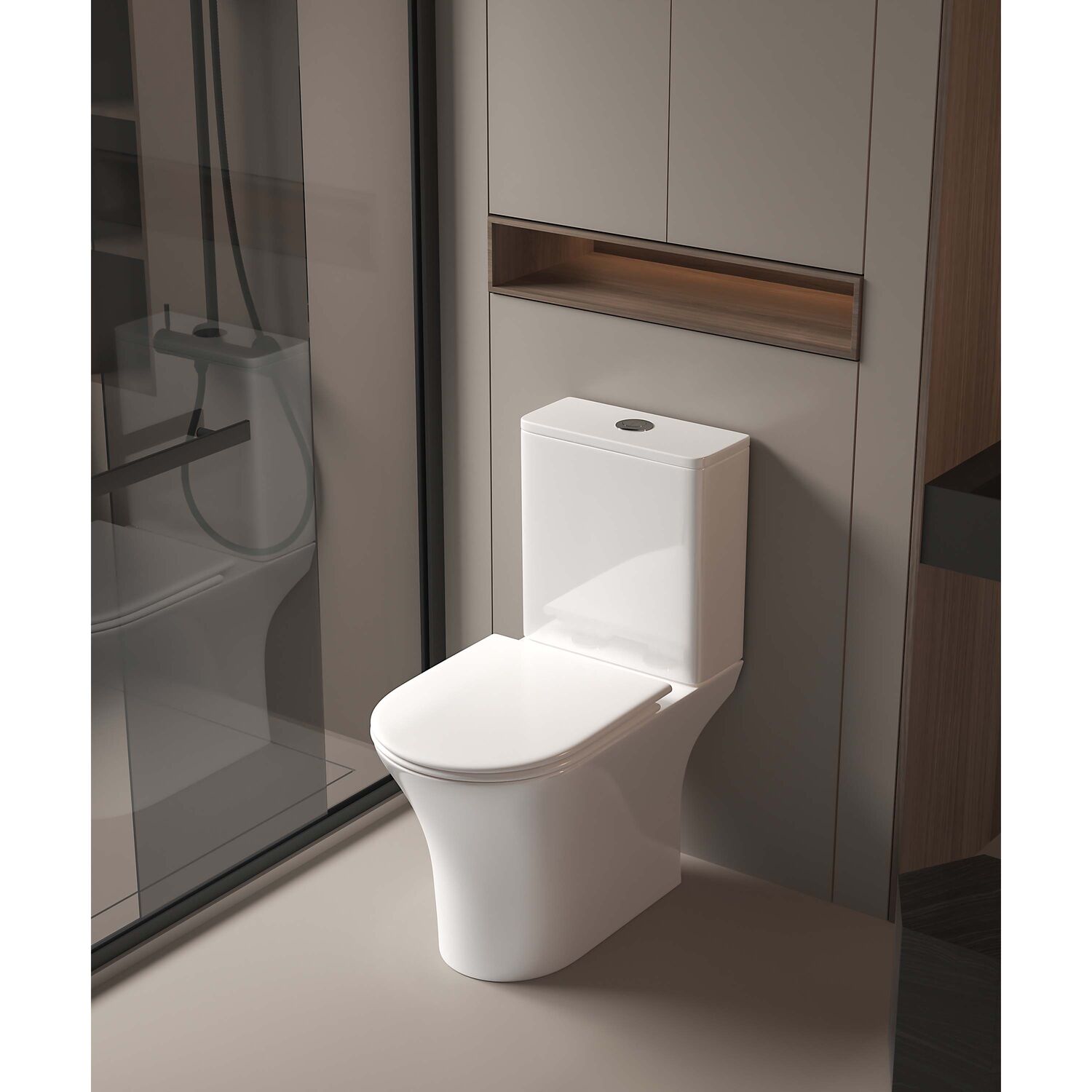 Унитаз Акватек Optima AQ4412-00 напольный, безободковый, с сиденьем микролифт, цвет белый - фото 1