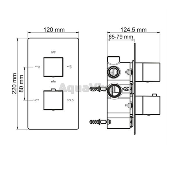 Душевой комплект WasserKRAFT Alme A171568 Thermo, встраиваемый, цвет хром