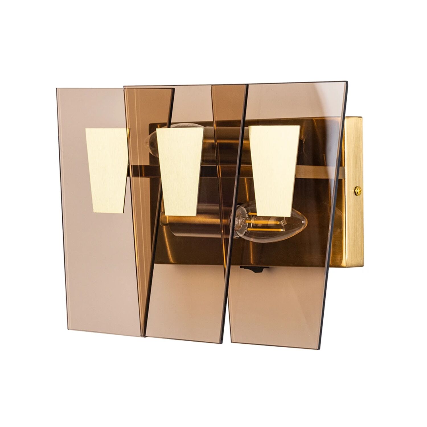 Настенный светильник Arte Lamp Sophia A4066AP-2PB, арматура полированная медь, плафон стекло янтарное