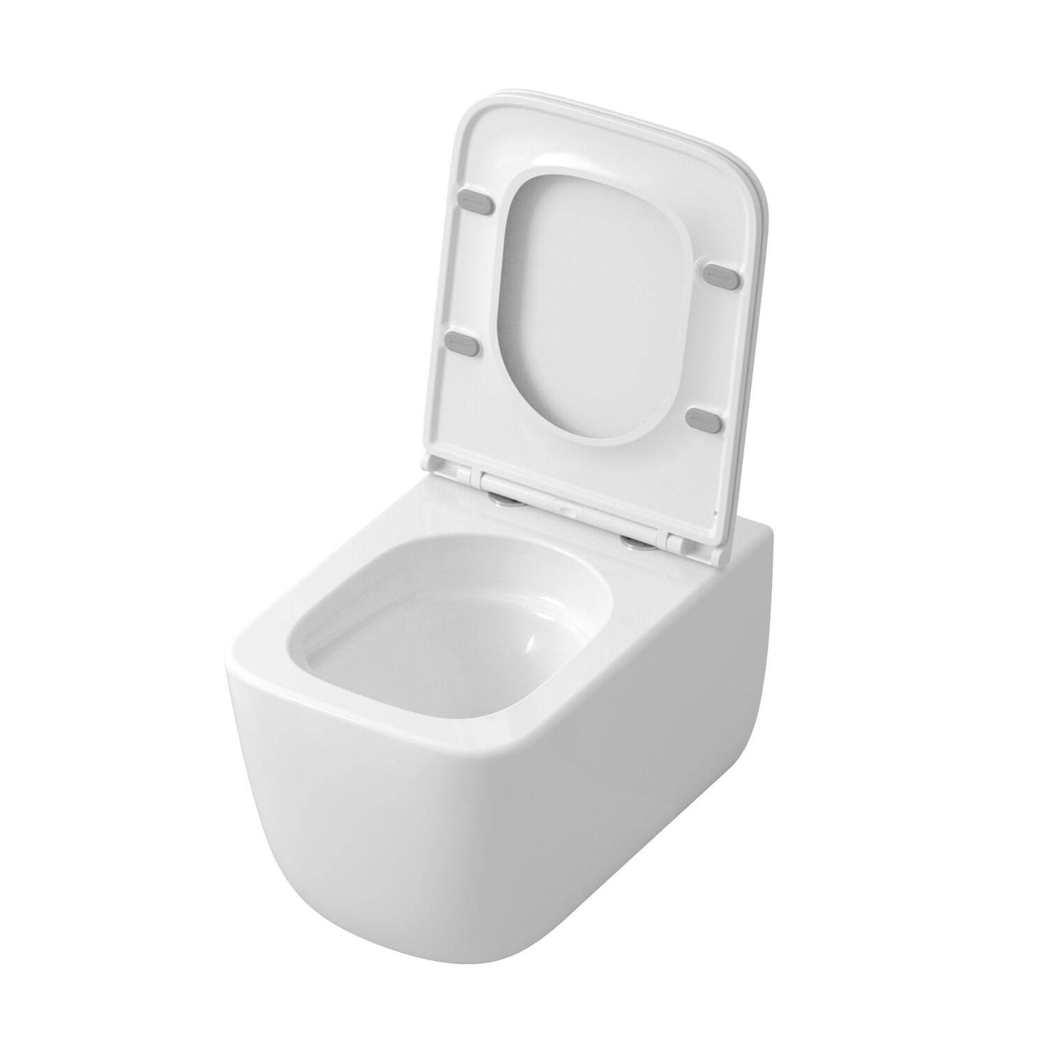 Унитаз Grossman Tornado GR-4409 SQ подвесной, безободковый, смыв Торнадо, с сиденьем микролифт, цвет белый глянцевый - фото 1