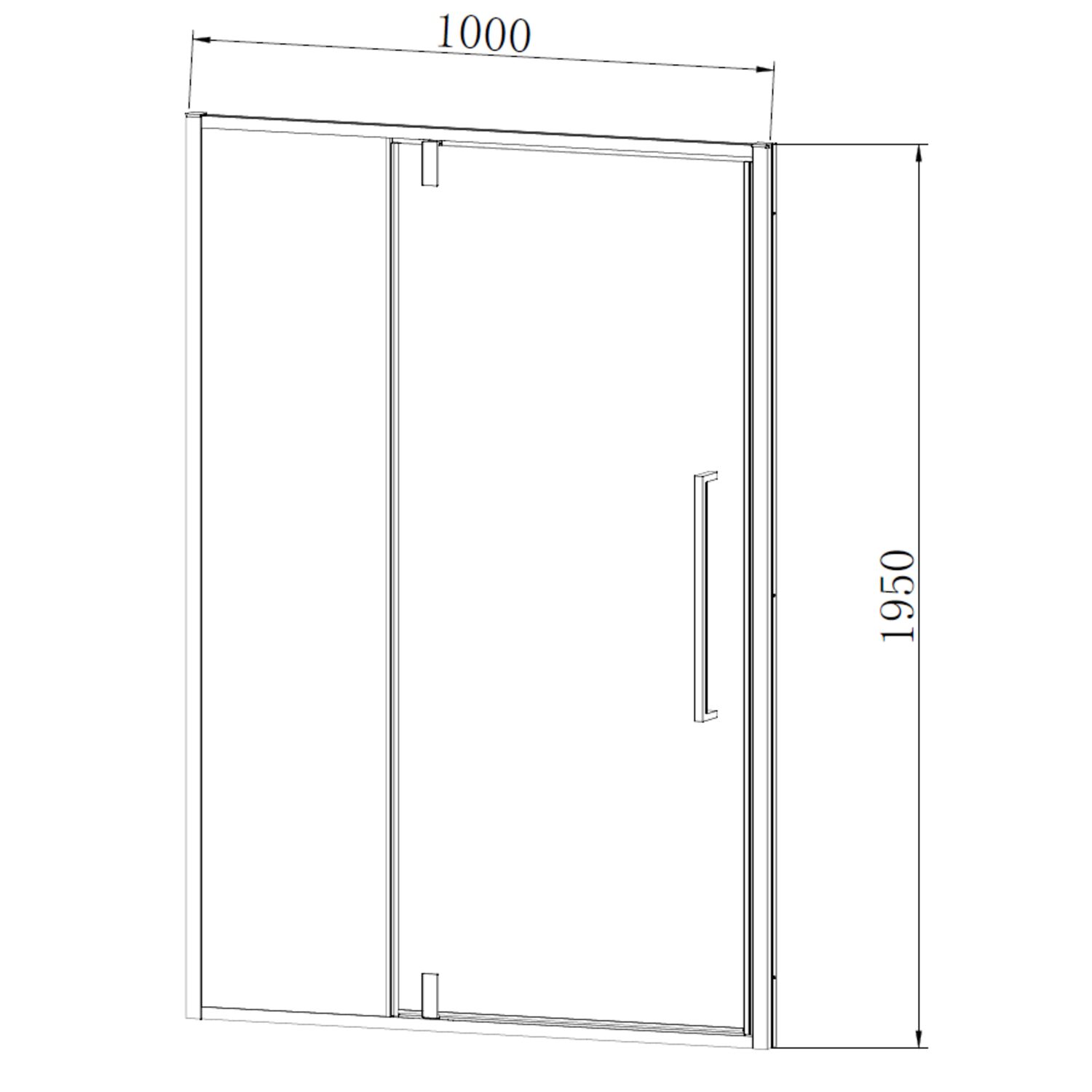 Душевая дверь Vincea Slim-N VDP-4SN 100x195, стекло прозрачное, профиль черный - фото 1