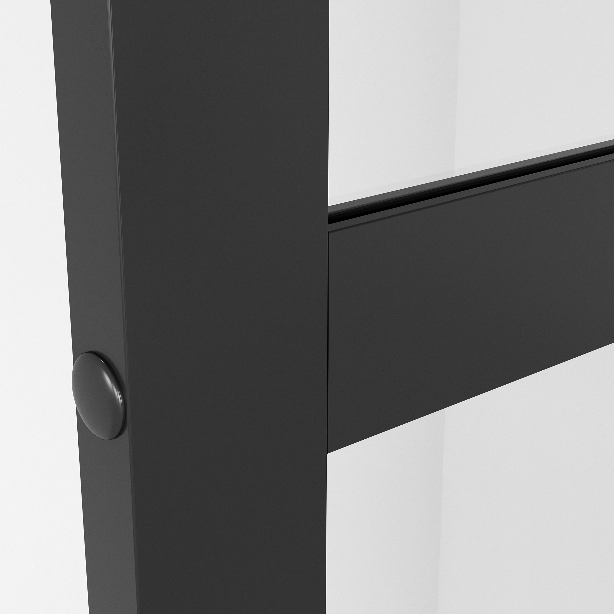 Душевая перегородка Niagara Nova NG-688-10 Black 100x195, стекло прозрачное с рисунком, профиль черный матовый