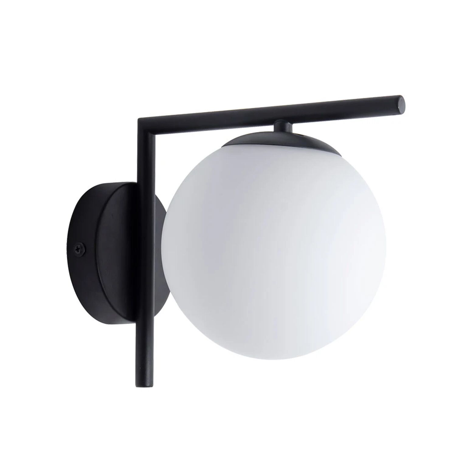Бра Arte Lamp Bolla-Unica A1924AP-1BK, арматура черный, плафон стекло белое