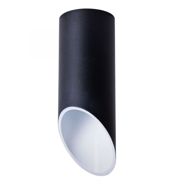 Точечный светильник Arte Lamp Pilon A1615PL-1BK, арматура цвет черный, плафон/абажур металл, цвет белый/черный