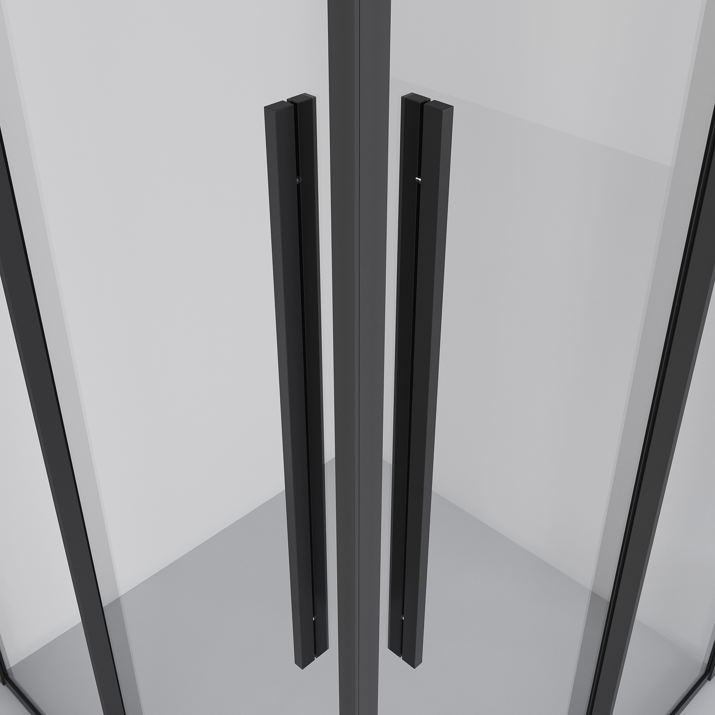 Душевой уголок Niagara Nova NG-6824-34 Black 100x100, стекло прозрачное, профиль черный матовый