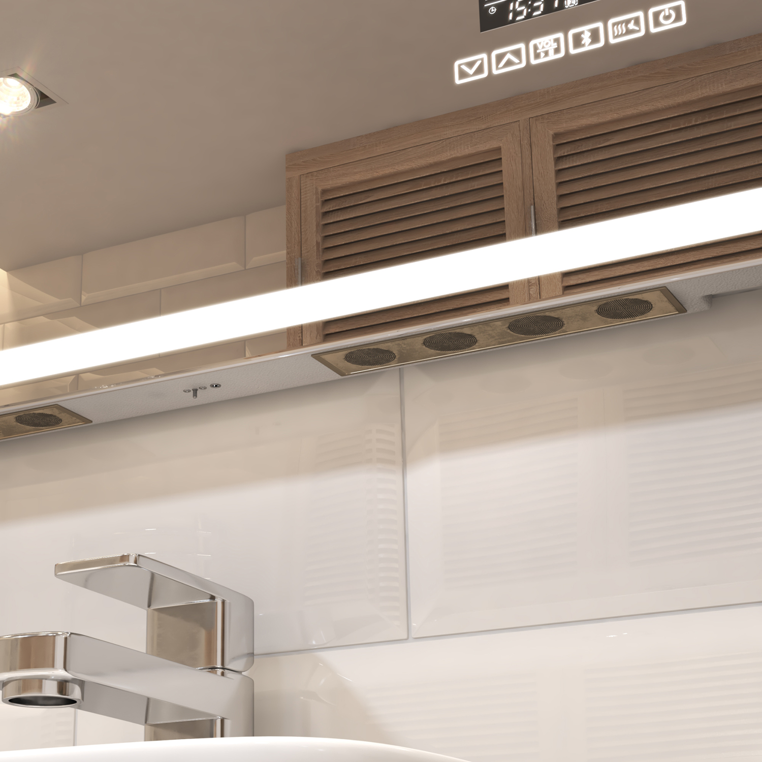 Зеркало Vigo Geometry Media Voice 60x70, с подсветкой, функцией антизапотевания, Bluetooth, часами, голосовым управлением - фото 1