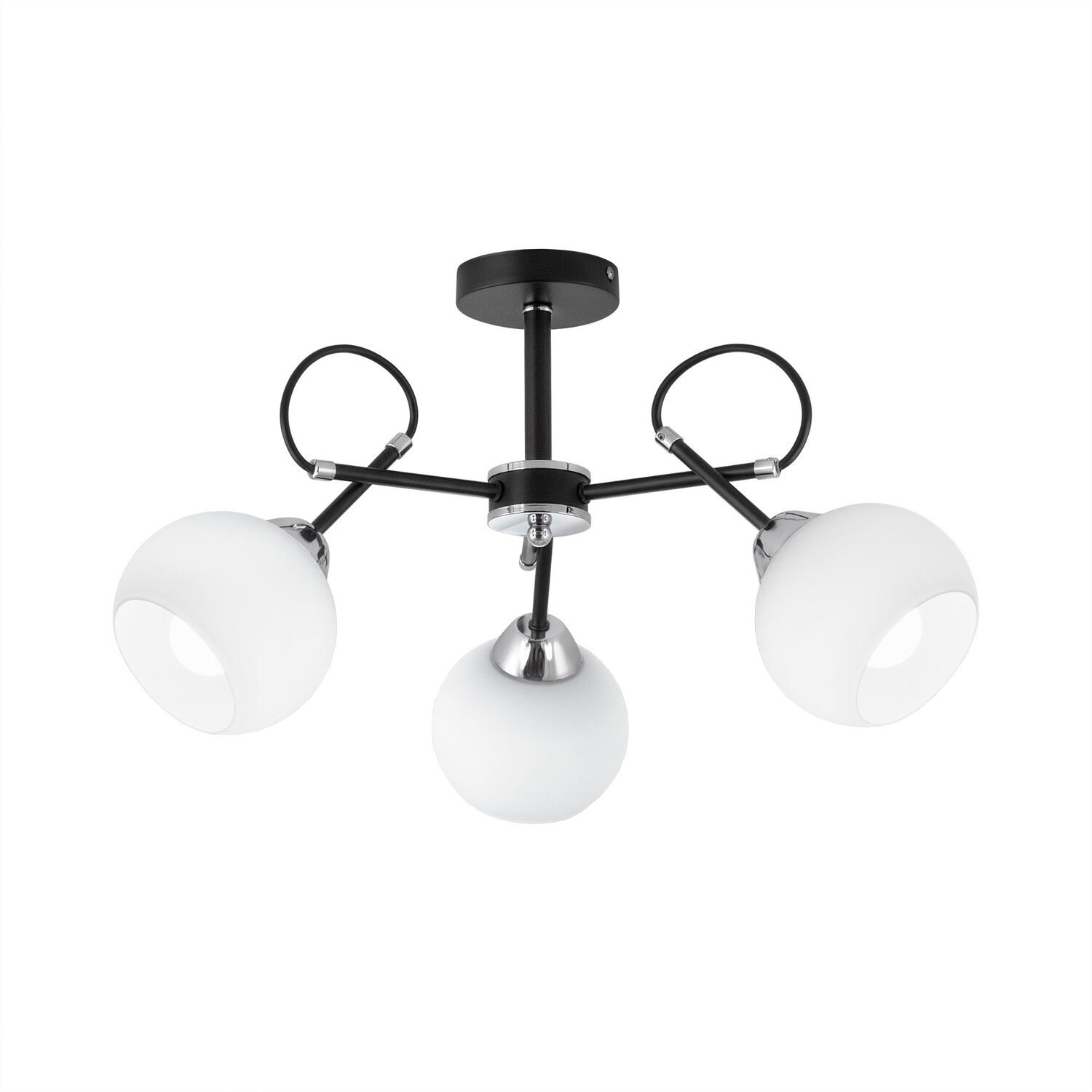 Потолочная люстра Citilux Стивен CL141231, арматура черная, плафоны стекло белое