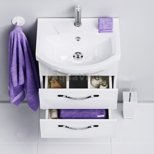 Мебель для ванной Aqwella Аллегро 50, с 2 ящиками, цвет белый - фото 1