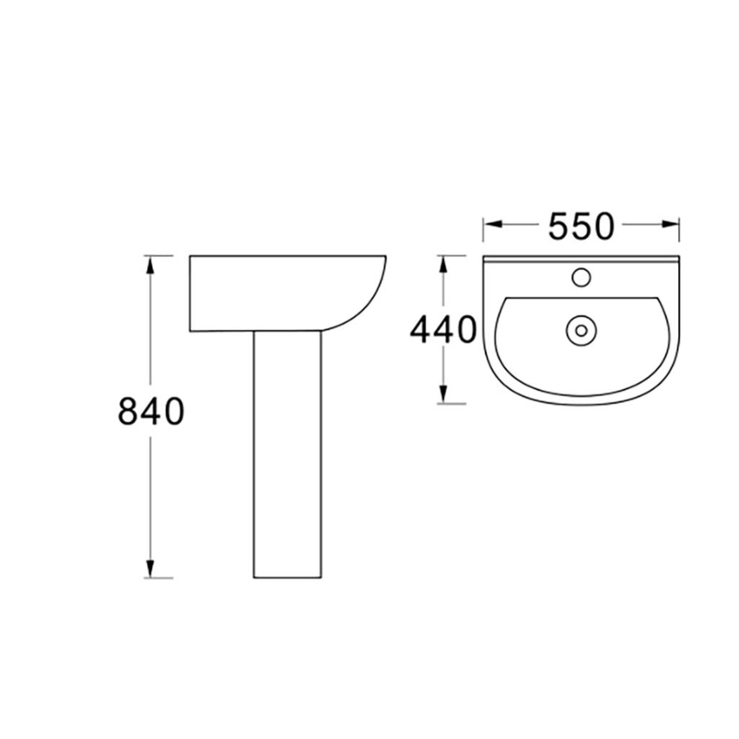 Пьедестал Акватек AQ5422-00 для раковины, цвет белый - фото 1