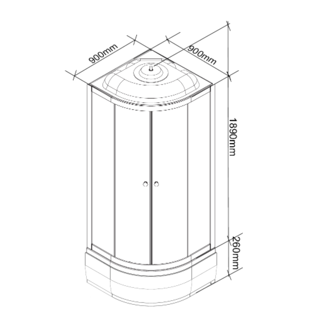 Душевая кабина Parly Classic Эконом ECM921 90x90, стекло тонированное, профиль белый