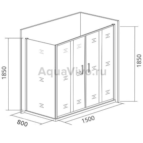 Душевой уголок Good Door Latte WTW-TD+SP-C-WE 150x80, стекло прозрачное, профиль белый - фото 1