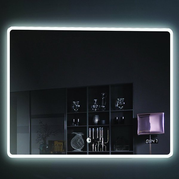Зеркало Esbano ES-2073RDS 80x60, LED подсветка, функция антизапотевания, часы, сенсорный выключатель