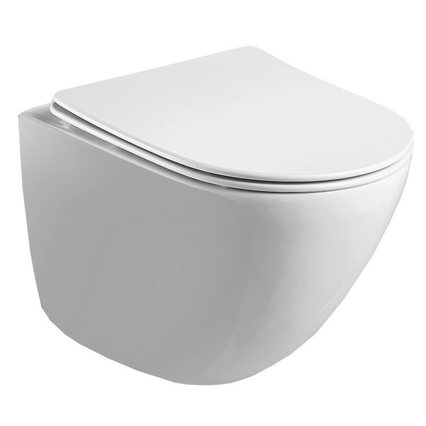 Унитаз Esbano Lotus White подвесной, безободковый, с сиденьем микролифт, цвет белый