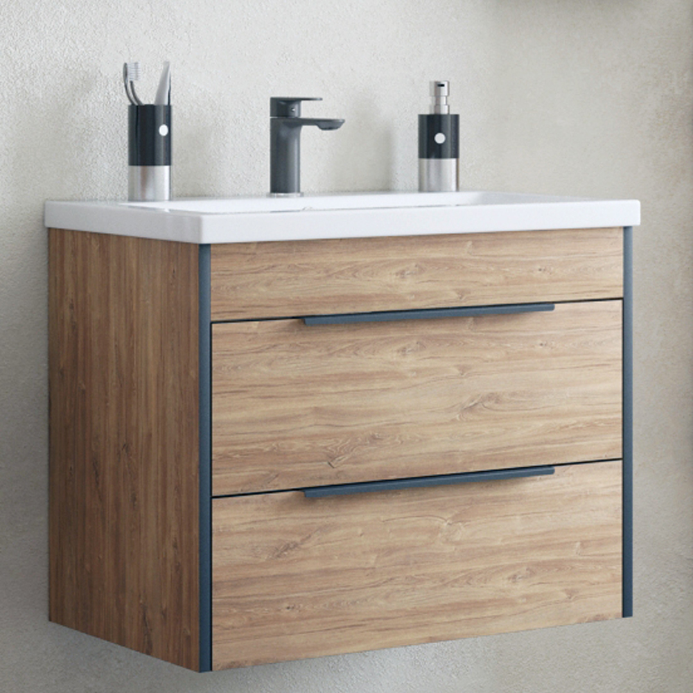 Мебель для ванной Corozo Форест 70, подвесная/напольная, цвет дуб канзас коричневый - фото 1