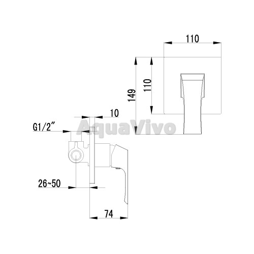 Смеситель Lemark Unit LM4523C для душа, встраиваемый - фото 1