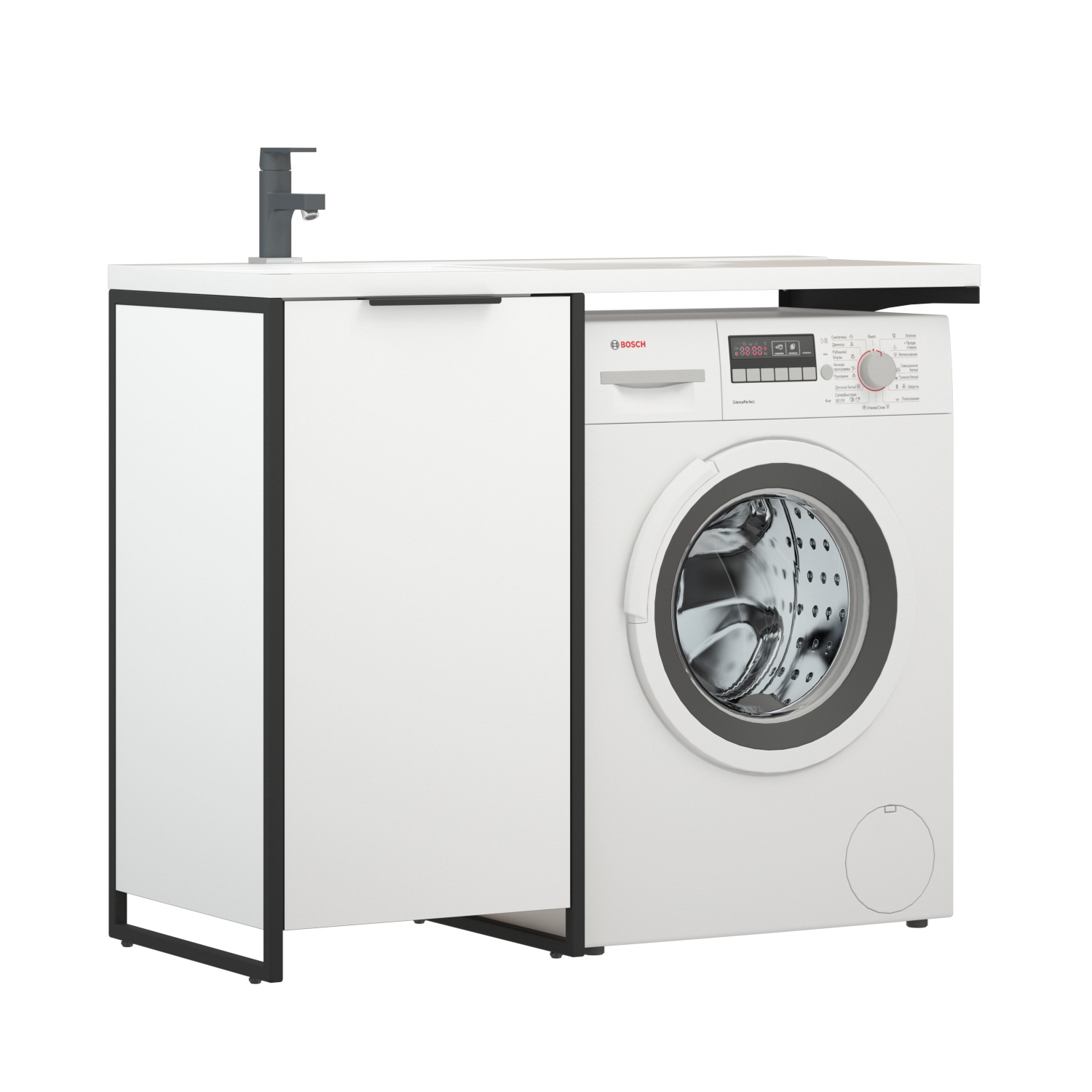 Тумба под раковину Corozo Гера 48 D напольная, цвет белый - фото 1