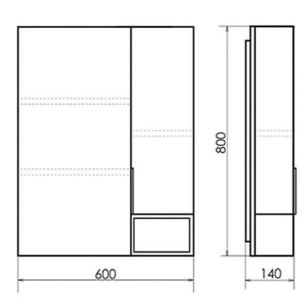 Шкаф-зеркало Comforty Франкфурт 60, цвет дуб шоколадно-коричневый