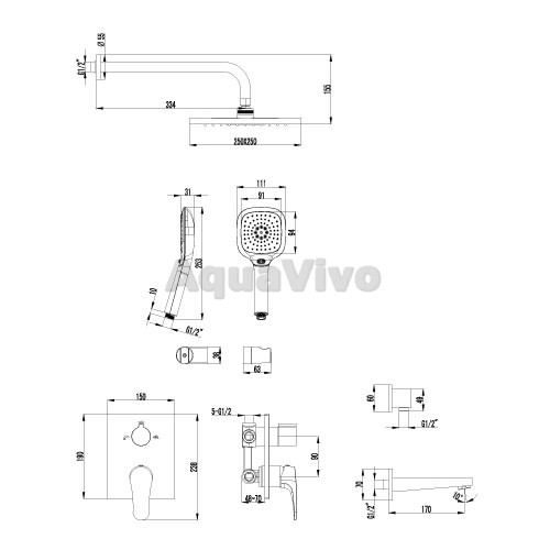 Душевой комплект Lemark Shift LM4322C