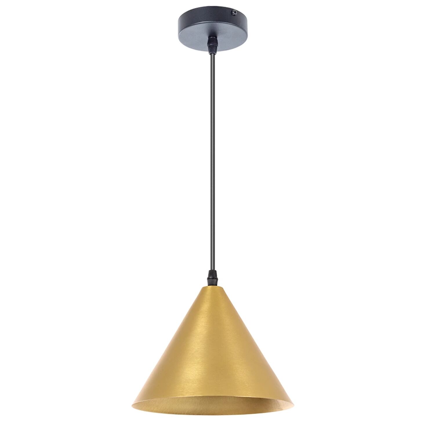 Подвесной светильник Arte Lamp David A7033SP-1BK, арматура черная, плафон металл матовая латунь