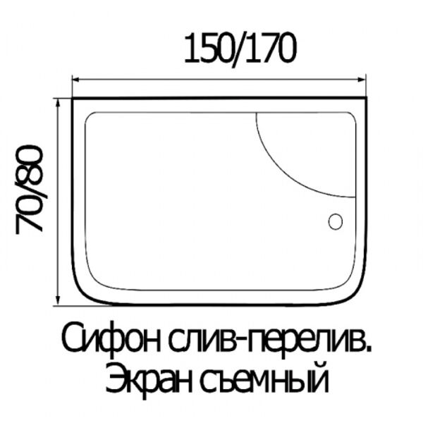 Ванна Wemor 150/80/55 S 150x80 акриловая, цвет белый