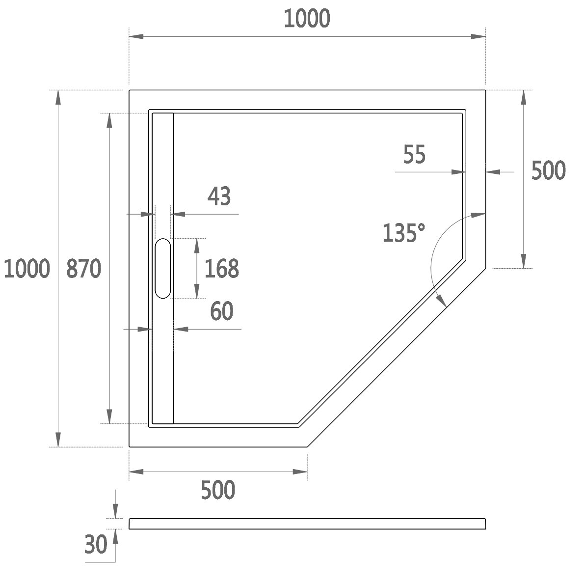 Поддон для душа Weltwasser WW TRP 100 STONE-WT100x100, литьевой мрамор, цвет белый - фото 1