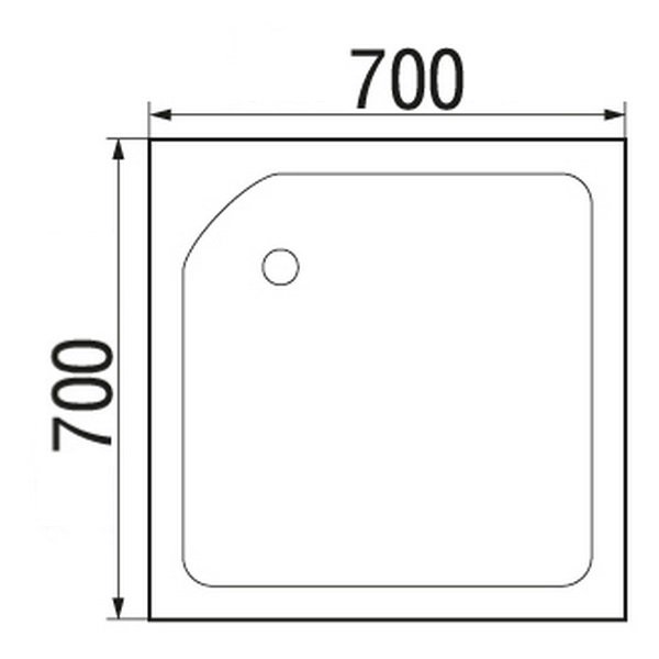 Поддон для душа Wemor 70/24 S 70x70, ABS-пластик, цвет белый