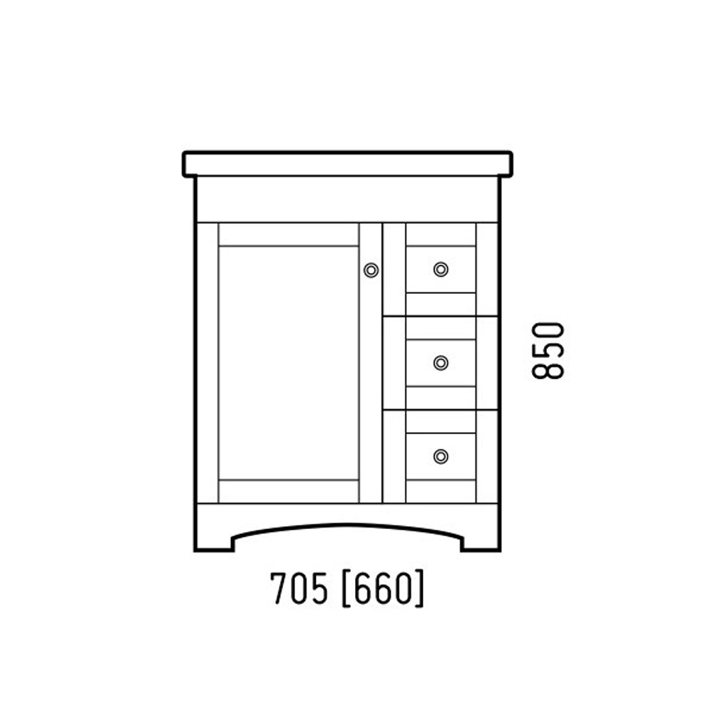 Тумба под раковину Corozo Техас 70, цвет белый - фото 1