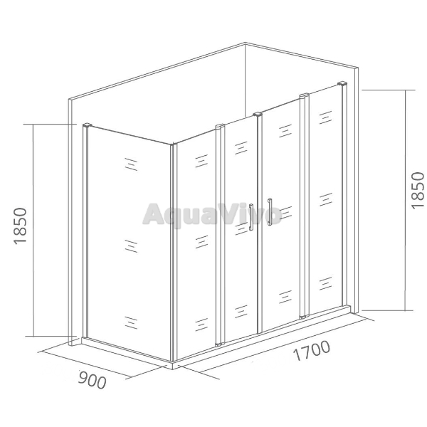 Душевой уголок Good Door Infinity WTW-TD+SP-C-CH 170x90, стекло прозрачное, профиль хром - фото 1