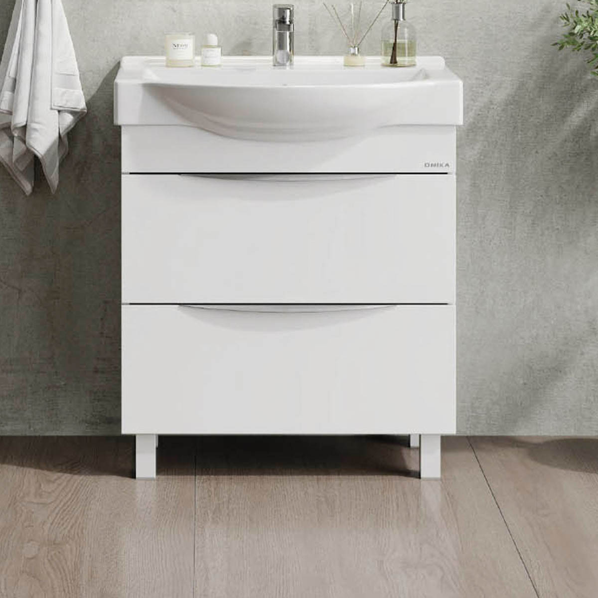 Мебель для ванной Оника Навиа 80, напольная, цвет белый - фото 1