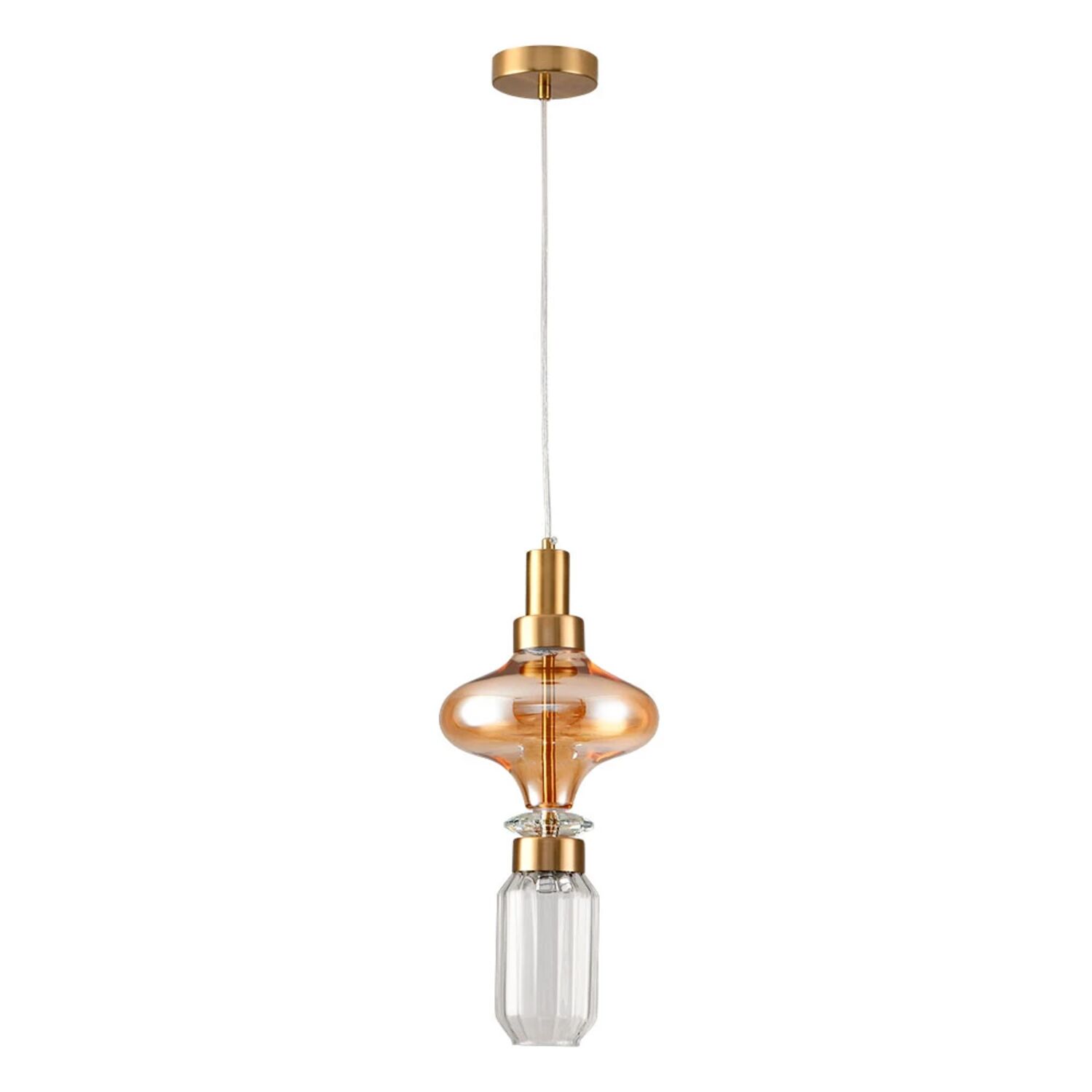 Подвесной светильник Arte Lamp Fiorato A2442SP-10PB, арматура латунь, плафон металл / стекло разноцветное