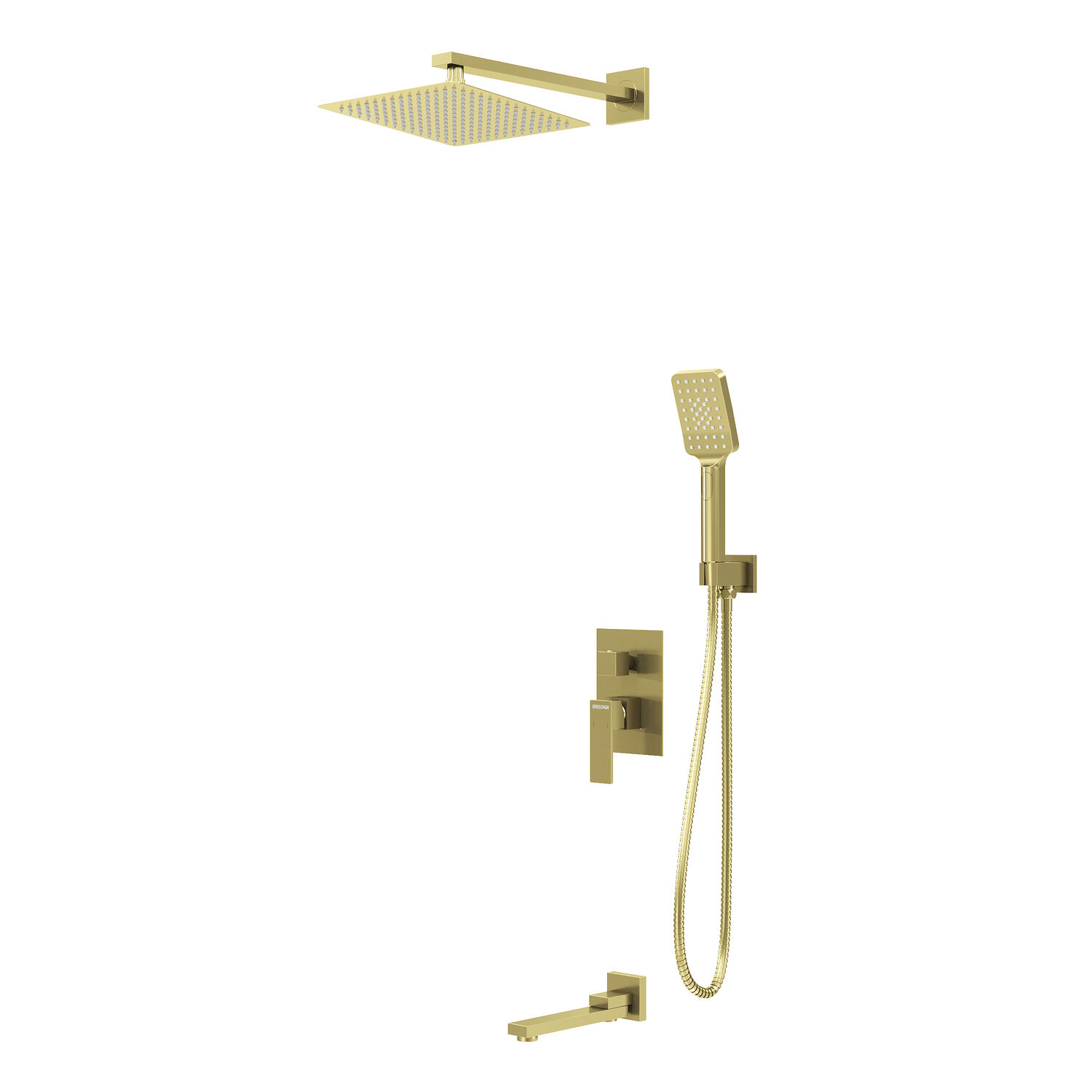 Душевой комплект Grossman Style 501.K35.05.320, встраиваемый, цвет золото сатиновое