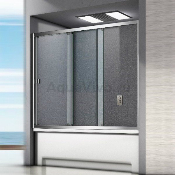 Шторка на ванну Good Door Screen WTW-180-G-CH 180x140, стекло грейп, профиль хром