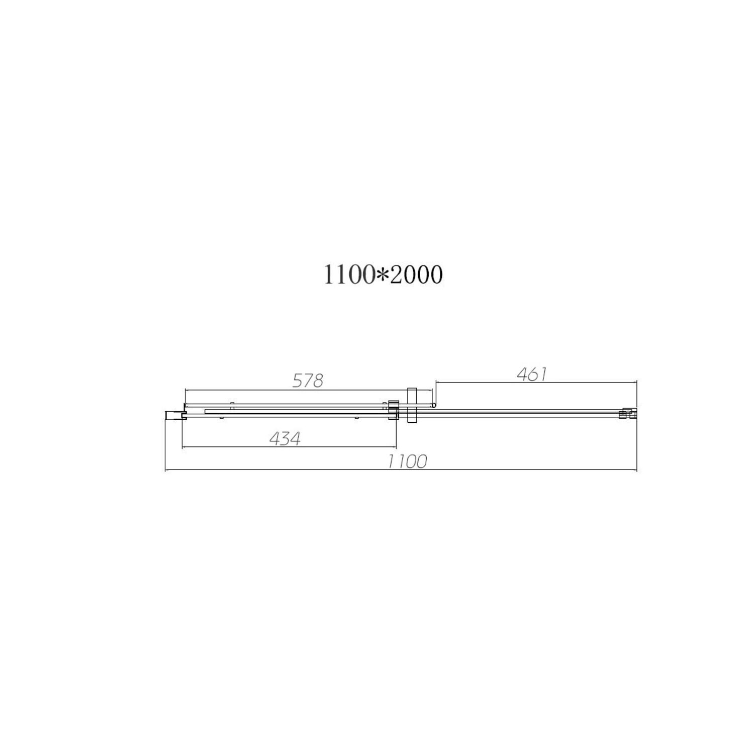 Душевая дверь Vincea Dice VDS-4D 110x200, стекло прозрачное, профиль черный - фото 1