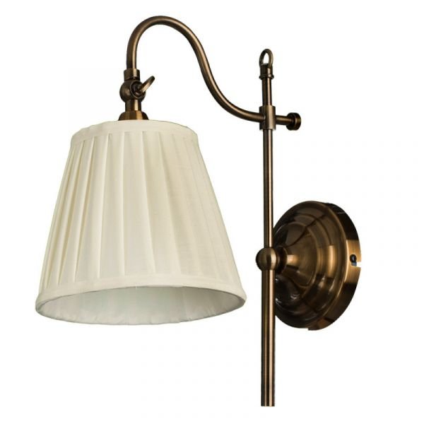 Бра Arte Lamp Seville A1509AP-1PB, арматура цвет желтый, плафон/абажур ткань