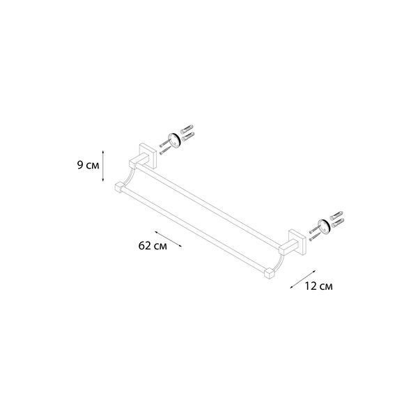 Полотенцедержатель Fixsen Metra FX-11102, двойной, 60 см - фото 1