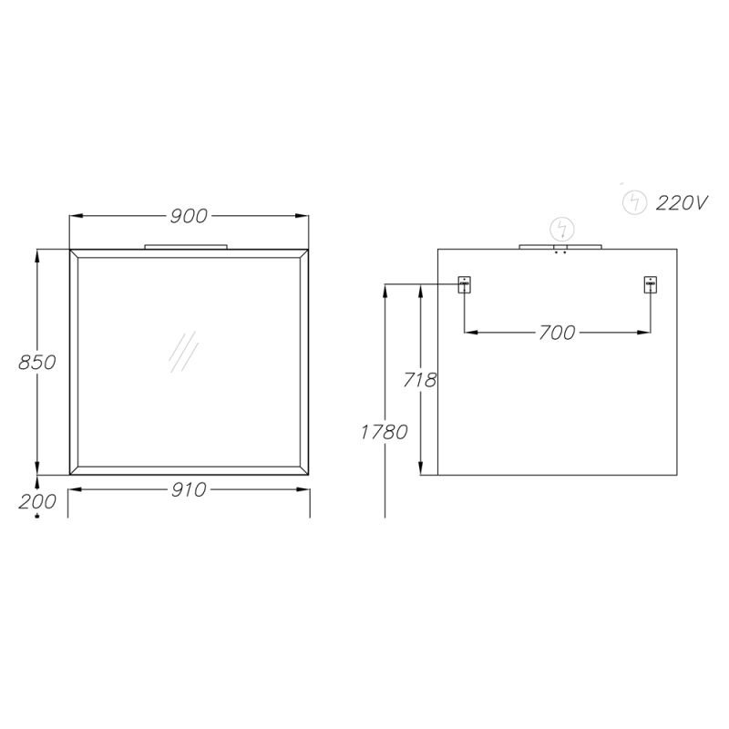 Зеркало Опадирис Рубинно 90x85, цвет серый глянец - фото 1