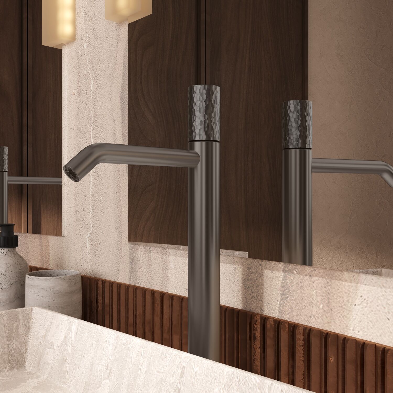 Смеситель Vincea Aura VBF-6AU2GM для раковины, цвет вороненая сталь - фото 1