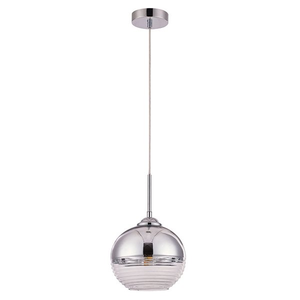 Подвесной светильник Arte Lamp Wave A7761SP-1CC, арматура хром, плафон стекло хром / прозрачное, 18х18 см