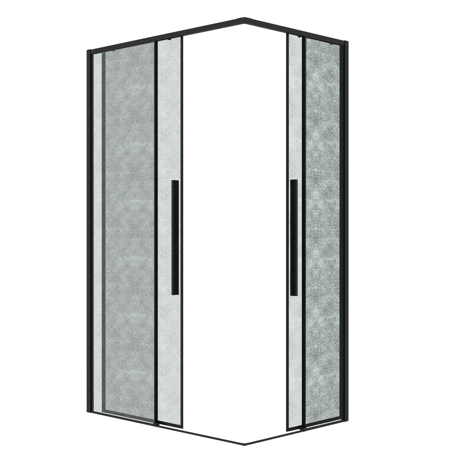 Душевой уголок Grossman Galaxy 300.K33.01.9080.21.02 90х80, стекло шиншилла, профиль черный матовый