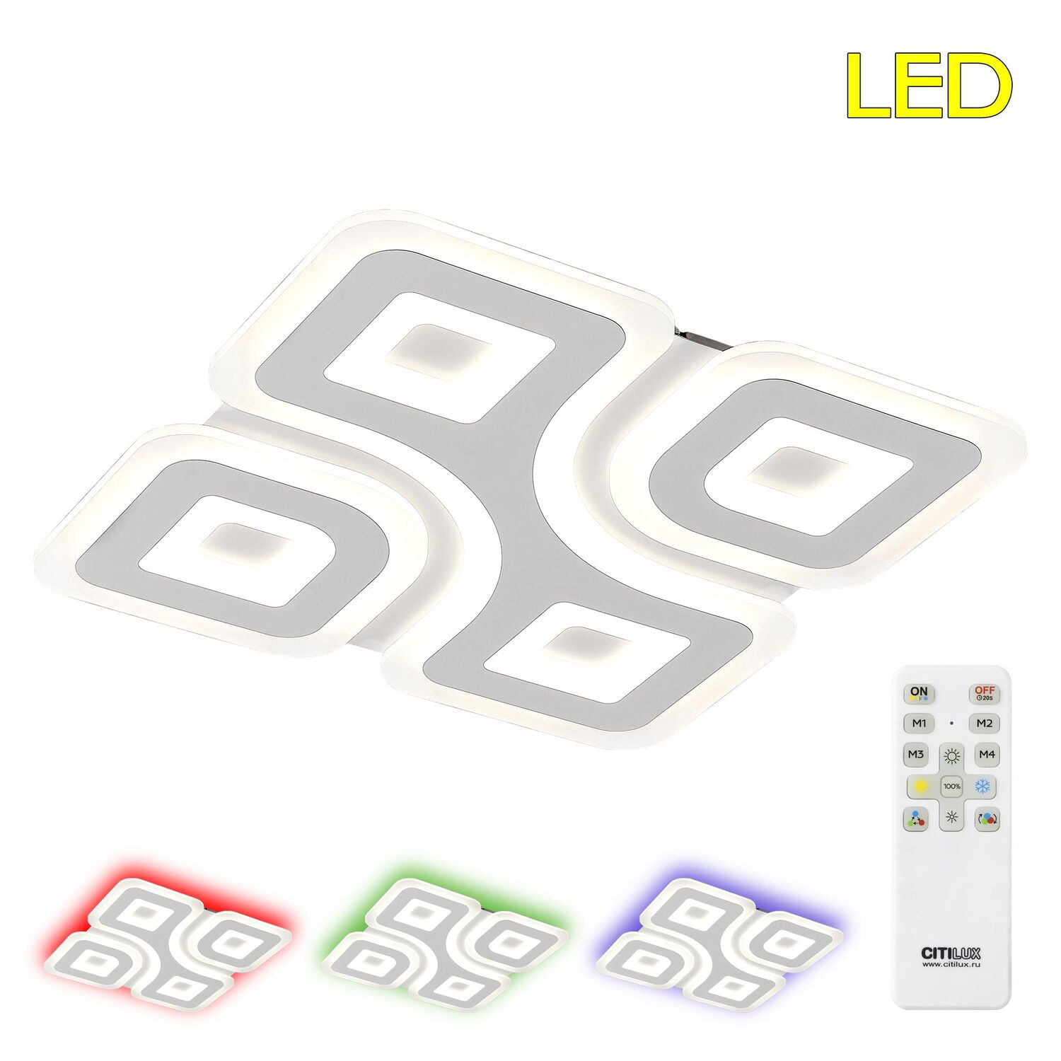 Потолочная люстра Citilux Квест CL739160E, арматура белая