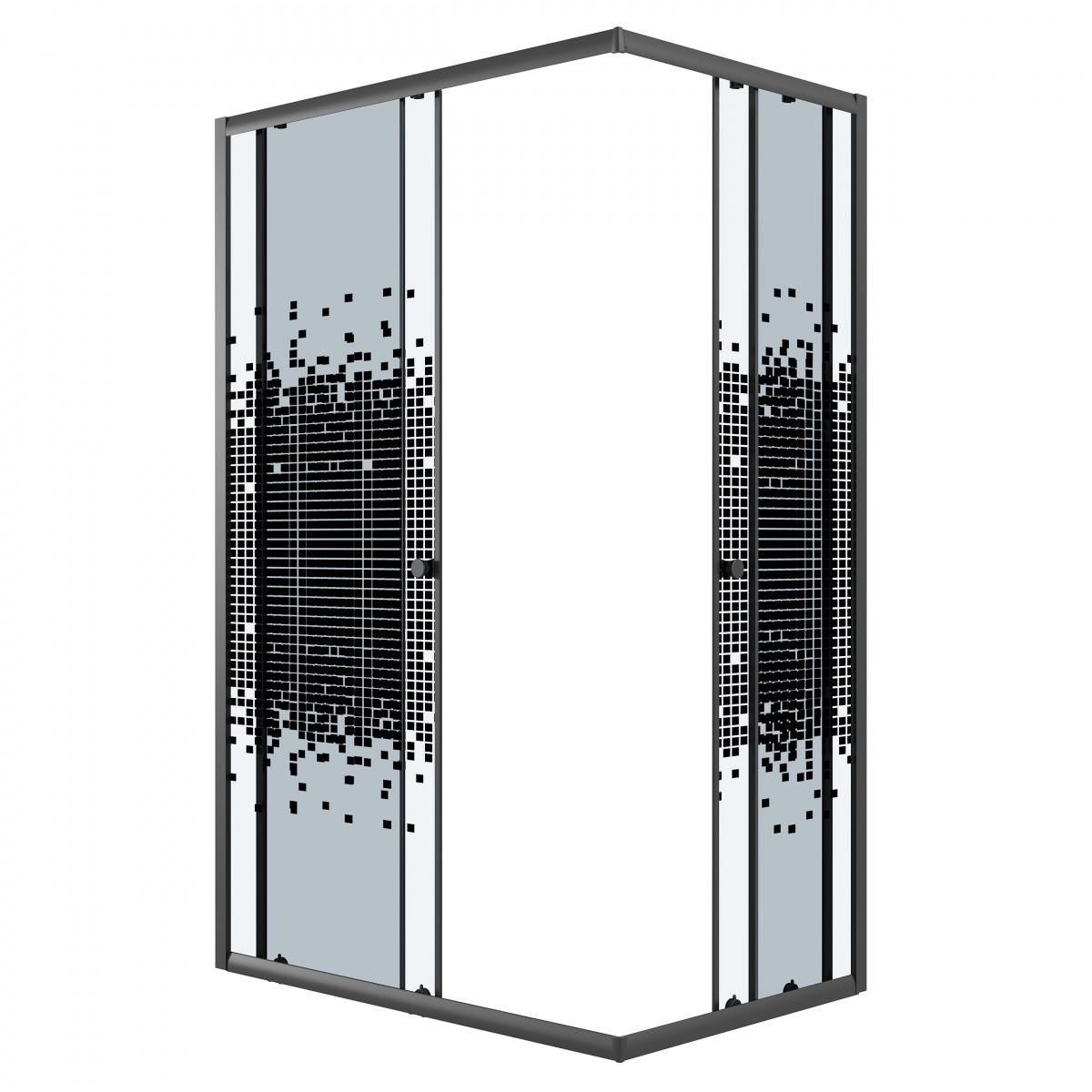 Душевой уголок Niagara Eco NG-1012-14Q Black 120х80, стекло мозаика, профиль черный матовый - фото 1