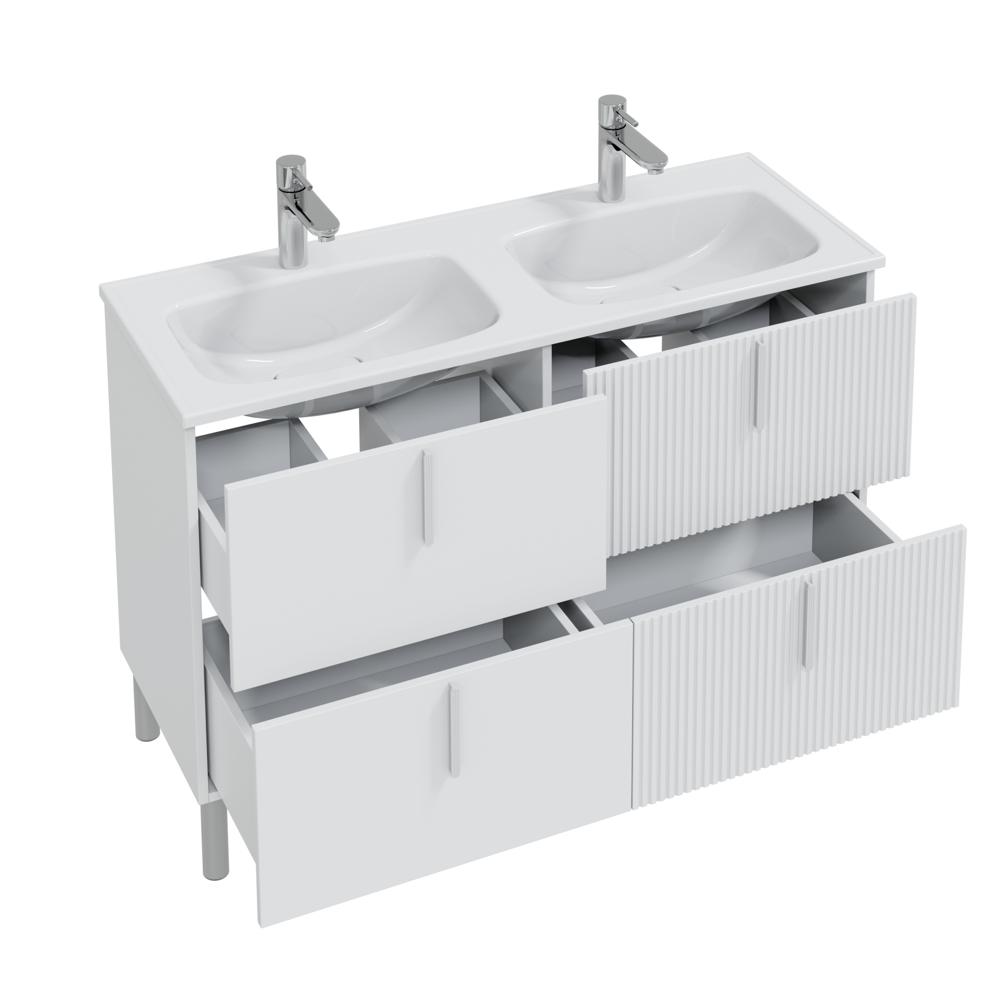 Тумба под раковину Санта Вега 120, цвет белый