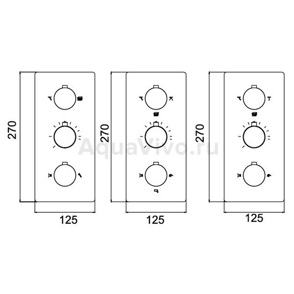 Смеситель RGW Shower Panels SP-41-01 для ванны и душа, встраиваемый, термостатический, цвет хром - фото 1