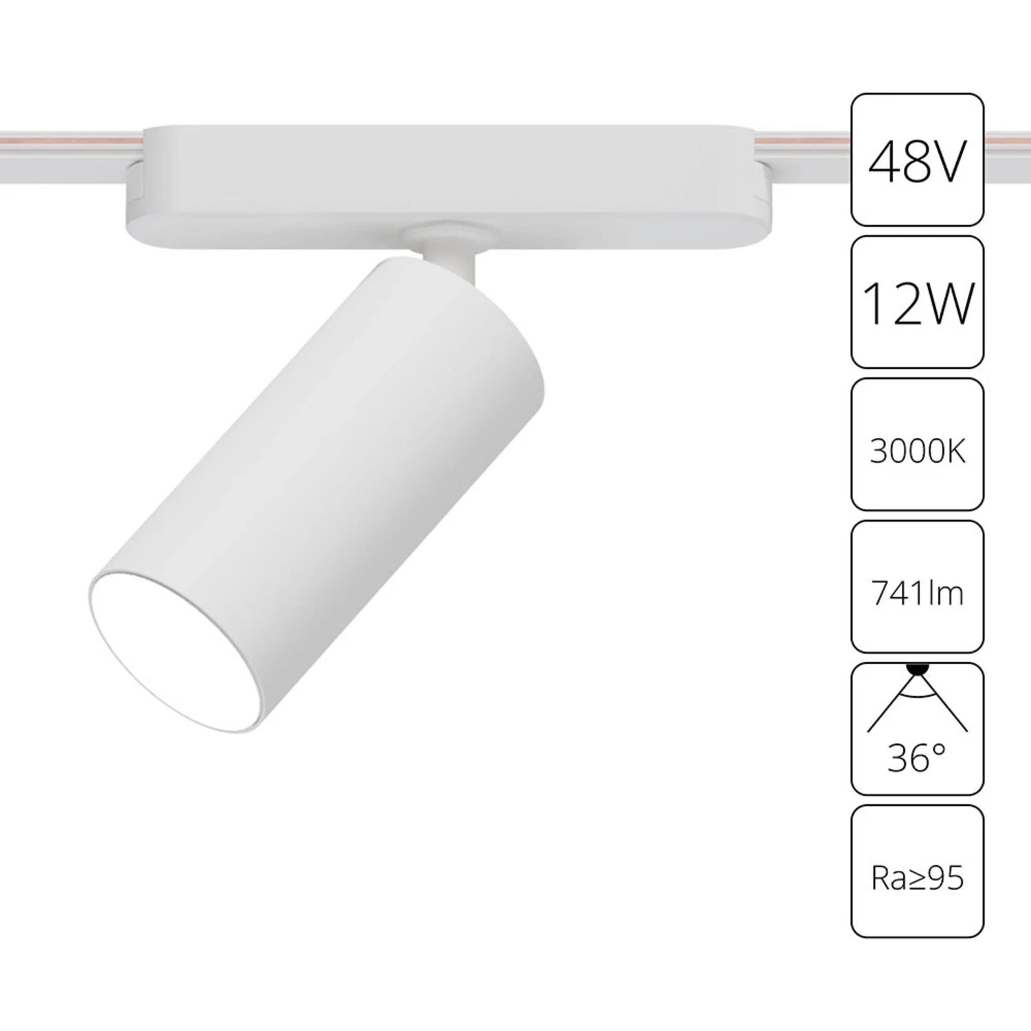 Магнитный трековый светильник Arte Lamp Rapid A1158PL-1WH, арматура белая   