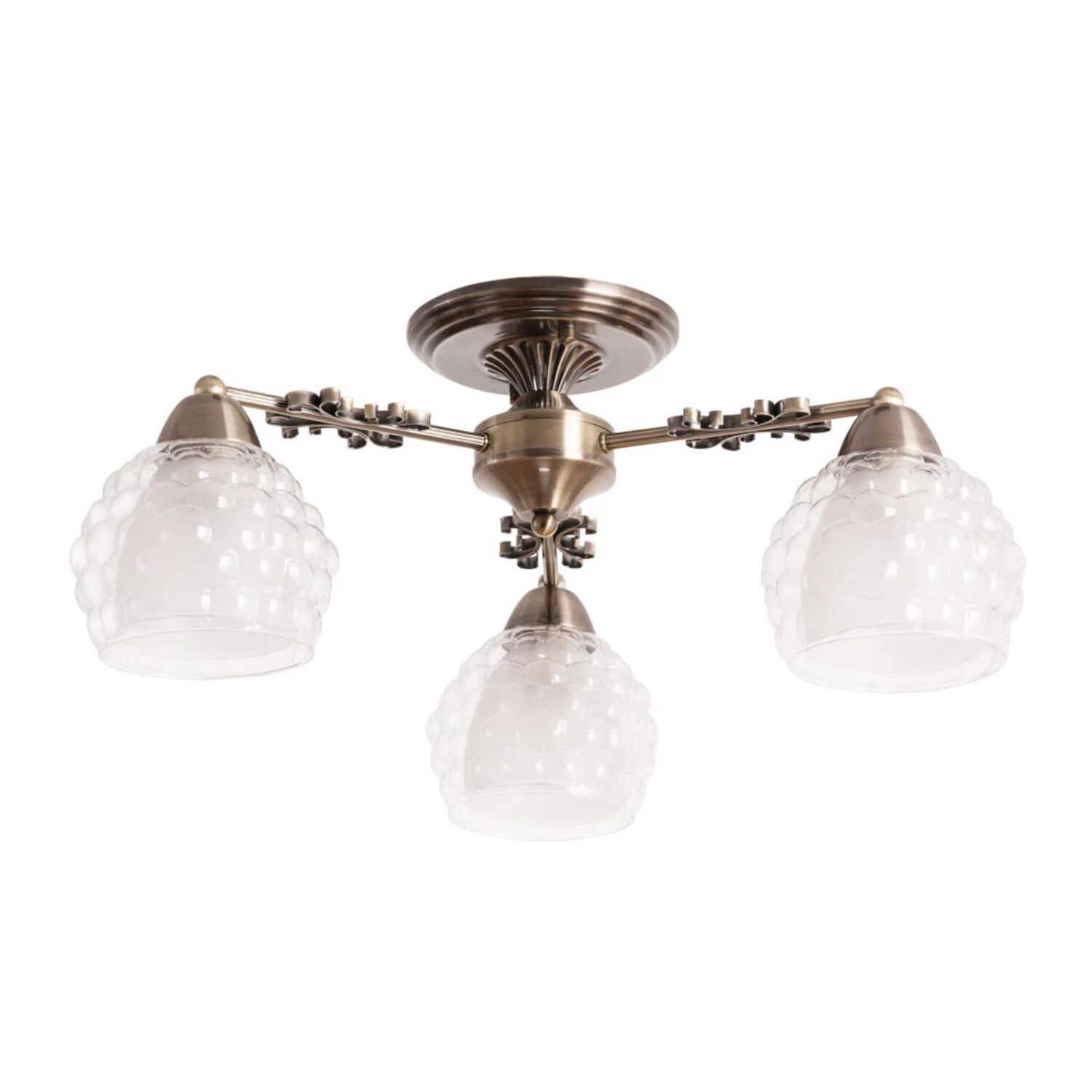 Потолочная люстра Arte Lamp Malina A7695PL-3AB, арматура античная бронза, плафон стекло белое
