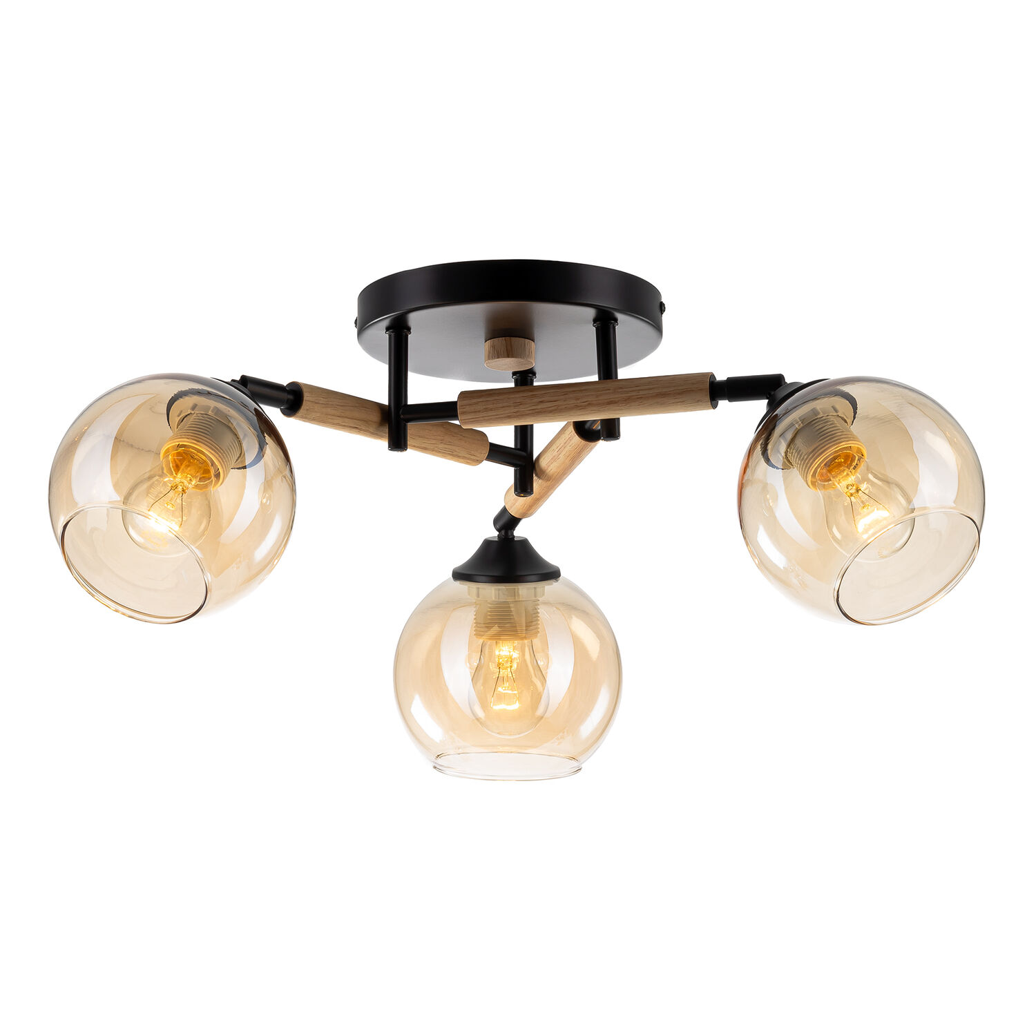 Потолочная люстра Citilux Tika CL133131, арматура черная, плафоны стекло шампань - фото 1