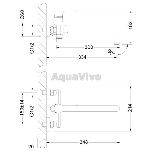 Смеситель Lemark Aura LM0651C для ванны с душем, с поворотным изливом - фото 1